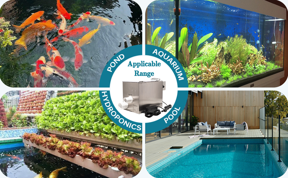 NinjaSieve RDF Automatic Drum Filter for Koi Tilapia Pond, Aquarium, Hydroponics, Aquaponics, Smallest RDF Koi Pond Filter 4T10-1 (400GPH)