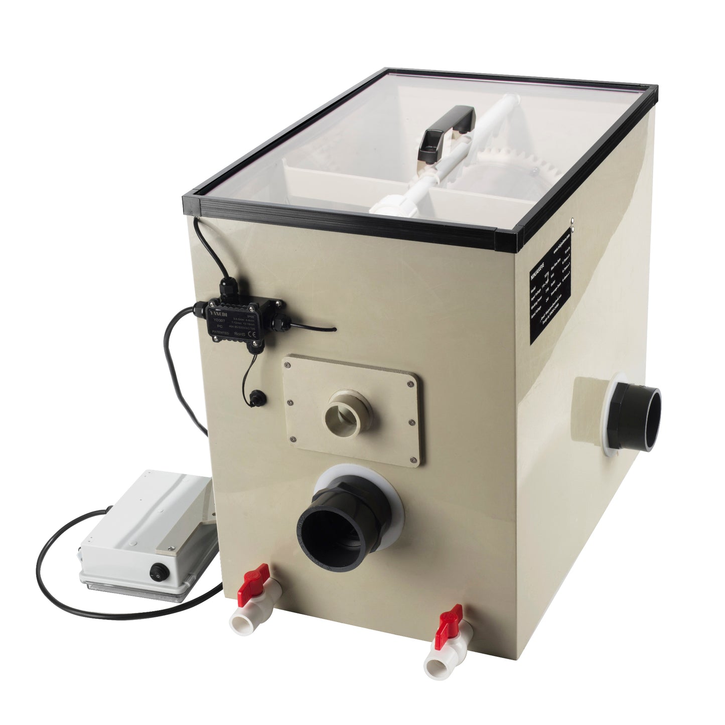 NinjaSieve RDF 10T10 Automatic Rotary Drum Filter for Koi Tilapia Pond, Aquarium, Fish Farm, Hydroponics, Aquaponics, Fountain, Water Filter System, Koi Pond Filter 10000 L/h (2,640GPH)