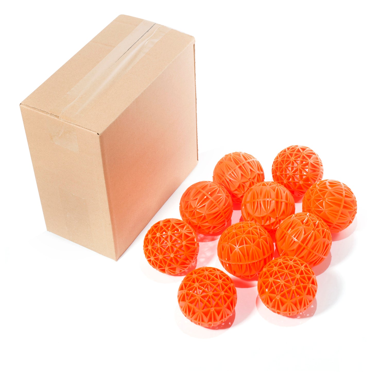 NinjaSieve Filter Media Bio Balls Bulk, 3 Inch Large Bio Balls for Outdoor Ponds, Pond Filter Media for Koi Pond filter, Aquarium Filter, Fish Farm (Orange, 3 Inch)