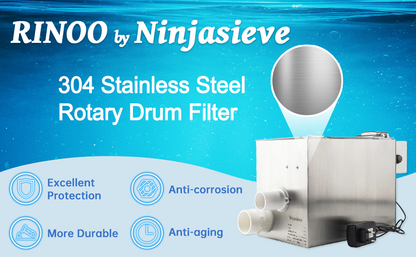 Ninjasieve RDF Automatic Drum Filter for Koi Tilapia Pond, Aquarium, Hydroponics, Aquaponics, Smallest RDF Koi Pond Filter 4T10-1