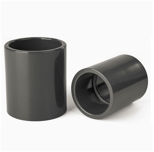 NinjaSieve DN32 x 1-1/4 Inch UPVC Coupling Adapter Pipe Fitting (Socket x Socket) - 1 Pack, SCH80, Dark Grey