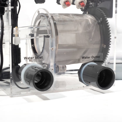 NinjaSieve RDF Automatic Rotary Drum Filter for Koi Tilapia Pond, Fish Farm,Aquarium,Hydroponics, Aquaculture, Aquaponics, with Mobile Control Box, Transparent Koi Pond Filter 5T10 (1240GPH) - Coming soon