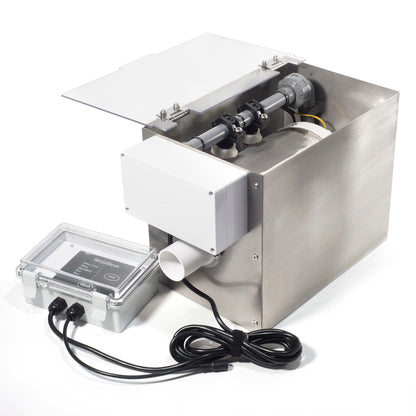 NinjaSieve RDF Automatic Rotary Drum Filter for Koi Tilapia Pond, Fish Farm,Aquarium,Hydroponics, Aquaculture, Aquaponics, with Mobile Control Box, Smallest Koi Pond Filter 4T10-2 (925GPH)