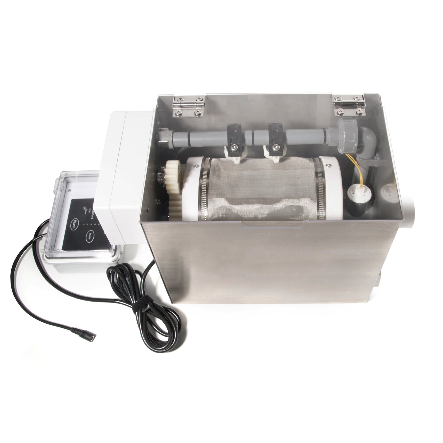 NinjaSieve RDF Automatic Rotary Drum Filter for Koi Tilapia Pond, Fish Farm,Aquarium,Hydroponics, Aquaculture, Aquaponics, with Mobile Control Box, Smallest Koi Pond Filter 4T10-2 (925GPH)