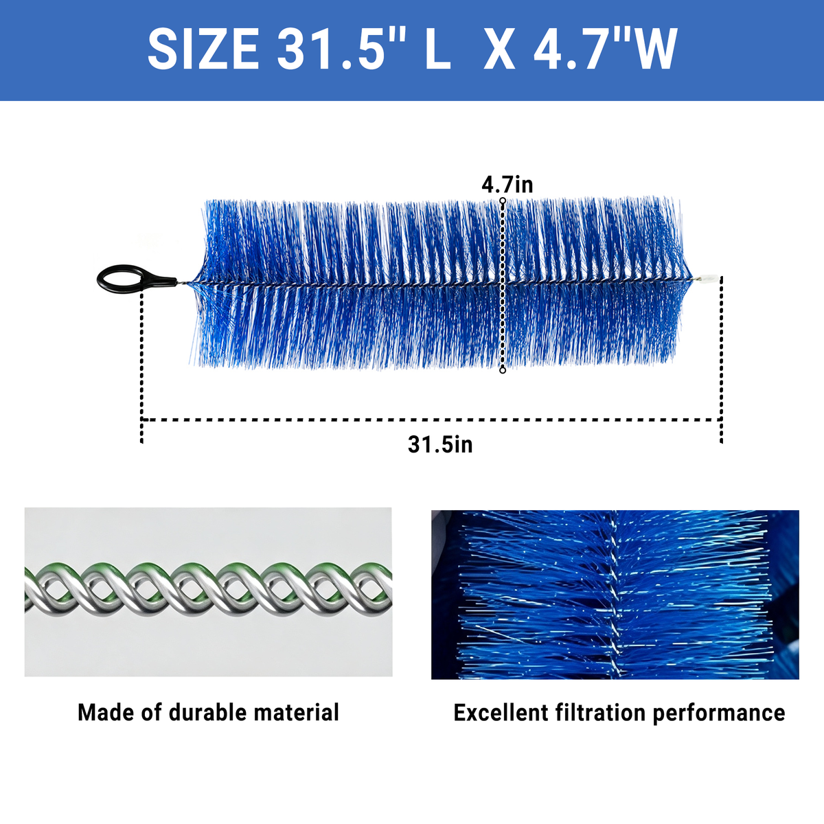 NinjaSieve 10 Packs Fish Pond Filter Brushes Set for Koi Pond Fish Tank Aquarium Water Garden Pond Skimmer Filter Cleaning Brush