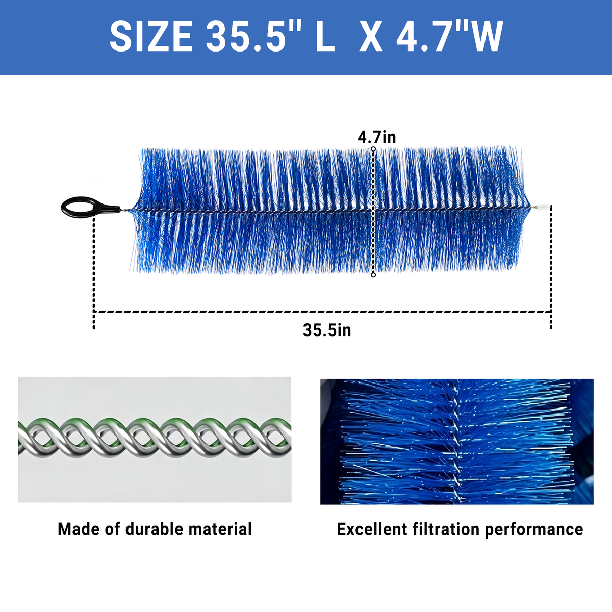 NinjaSieve 10 Packs Fish Pond Filter Brushes Set for Koi Pond Fish Tank Aquarium Water Garden Pond Skimmer Filter Cleaning Brush