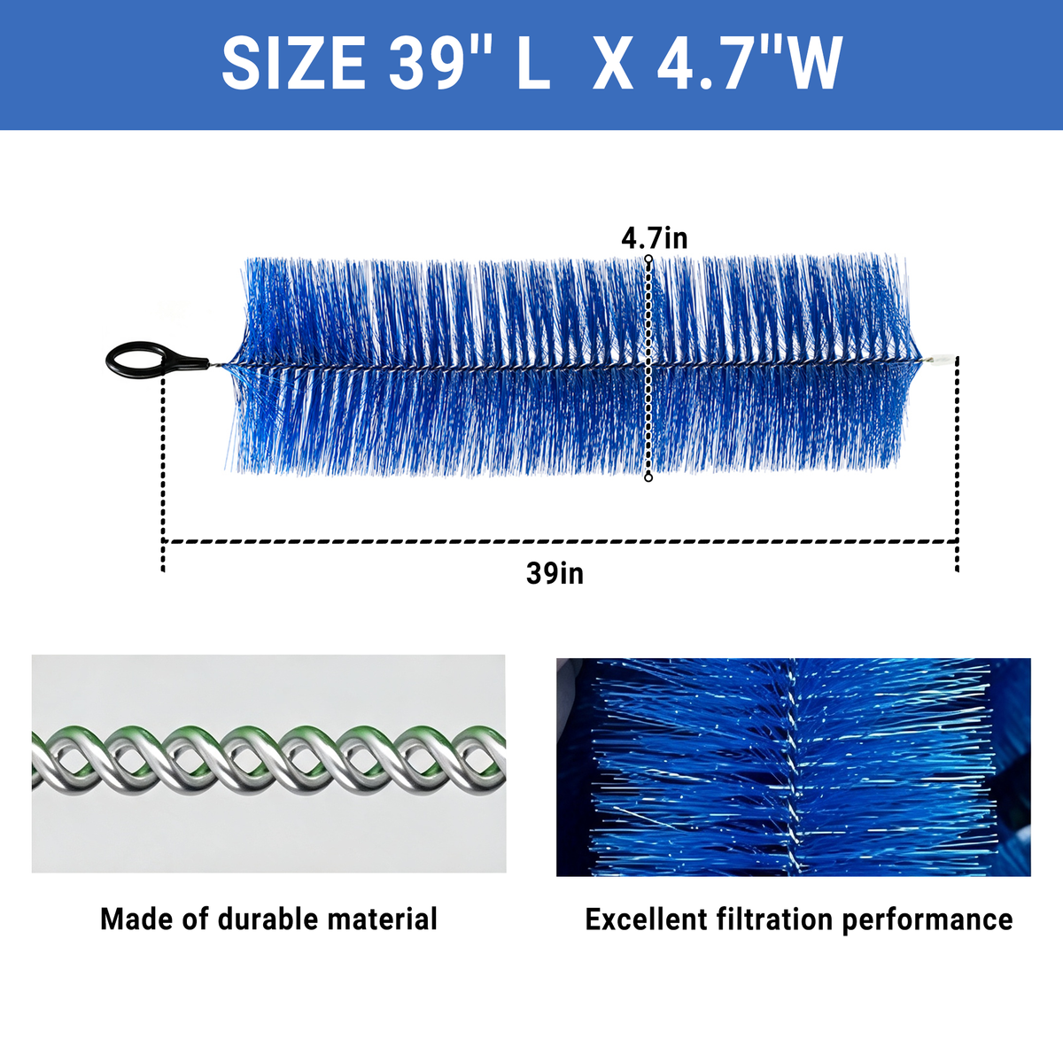 NinjaSieve 10 Packs Fish Pond Filter Brushes Set for Koi Pond Fish Tank Aquarium Water Garden Pond Skimmer Filter Cleaning Brush