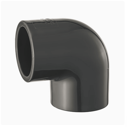 1-1/2 Inch 90-Degree Elbow UPVC Pipe Fitting Adapter SCH80 (Socket x Socket) - 4 Packs, Dark gray